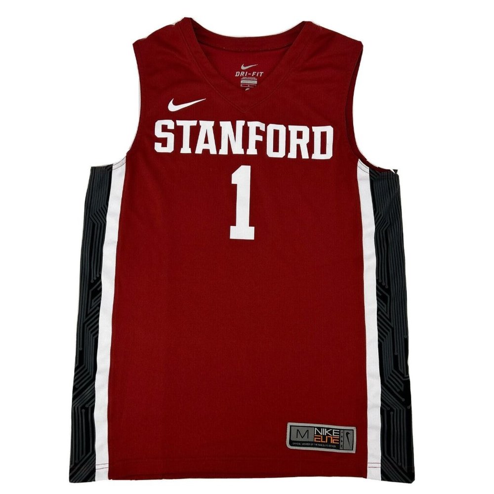 Stanford University Cardinals Jersey Mens M Crimson Red Nike Elite Basketball #1